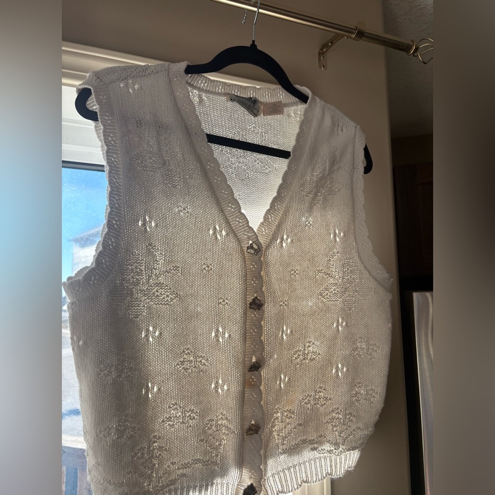 Vintage Northern Reflections Cream Knit Vest